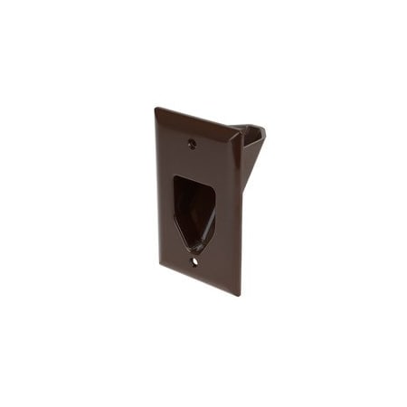 Swe-Tech 3C 1-Gang Recessed Low Voltage Cable Plate, Brown FWT45-0001-BR
